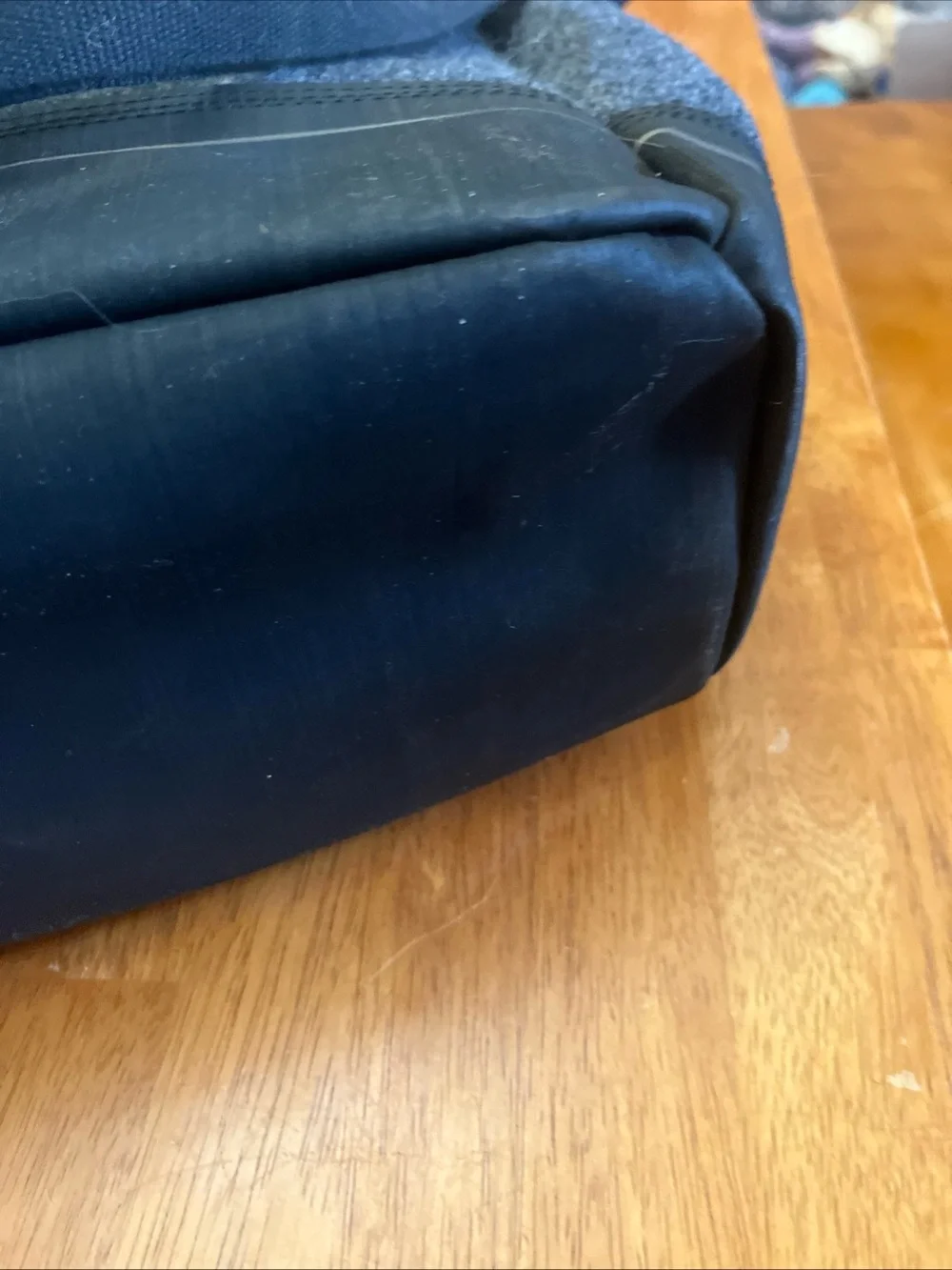 Sorel Gray Felt Messenger Bag with Black Strap